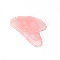 Скребок гуаша из натурального розового кварца сердце Gua Sha Anti Aging Scraping Massage Tool без коробки