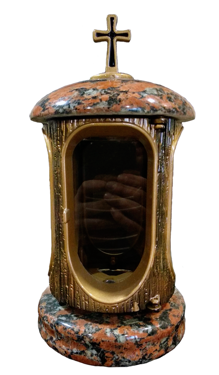 Лампадка (підсвічник) з капустянским гранітом для надгробного пам'ятника