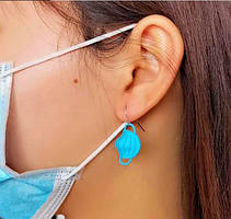 Сережки для дітей "Часточки мандарина" - розмір 4*2,3 см, смола