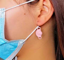 Сережки для дітей "Часточки мандарина" - розмір 4*2,3 см, смола