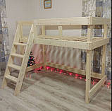 Ліжко двоярусне, ліжко горище дитяче дерев'яне, фото 4