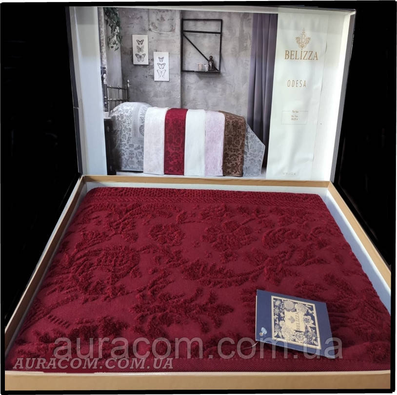 Простирадло — покривало, євро розмір, Odessa бордо, Belizza, Туреччина, фото 1