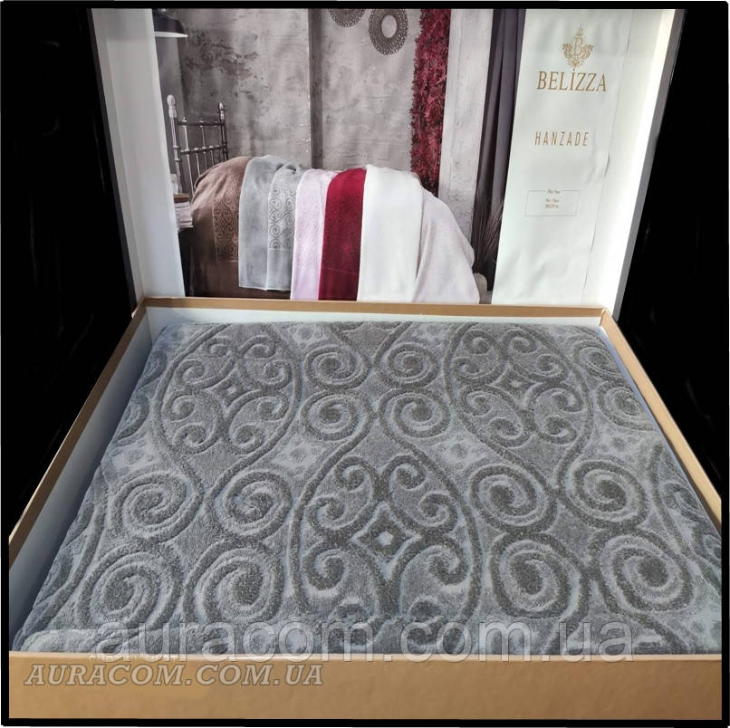 Сіра бамбукова простирадло з вилюром, євро розмір, Туреччина, фото 1