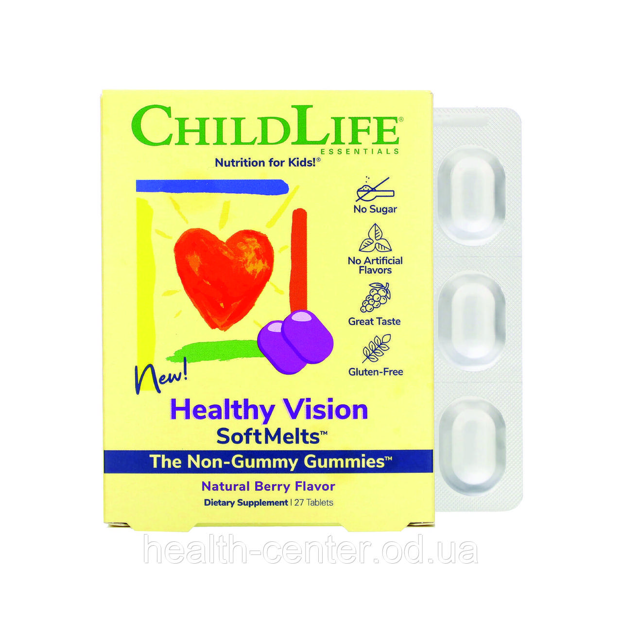 Дитячі вітаміни для зору Healthy Vision 27 таб вітаміни для очей ChildLife USA