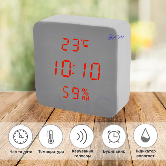 Купить Электронные настольные часы-будильник Led Wood Clock VST-872S-3 ...