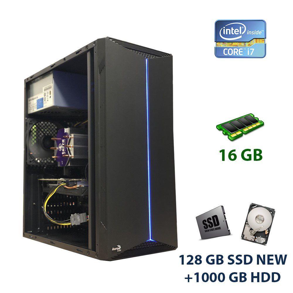 Aerocool Splite -A-BK-V1 LED Tower NEW / Intel Core i7-4790 (4 (8) ядра по 3.6 - 4.0 GHz) / 16 GB DDR3 / 128