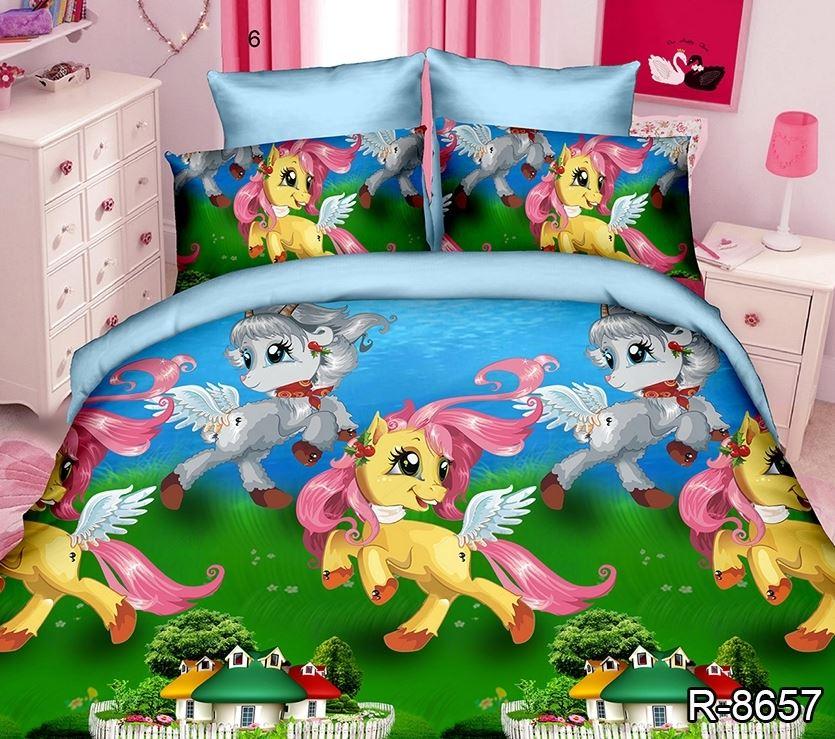 Полуторна постільна білизна для дівчаток "My little pony" бязь Ранфорс
