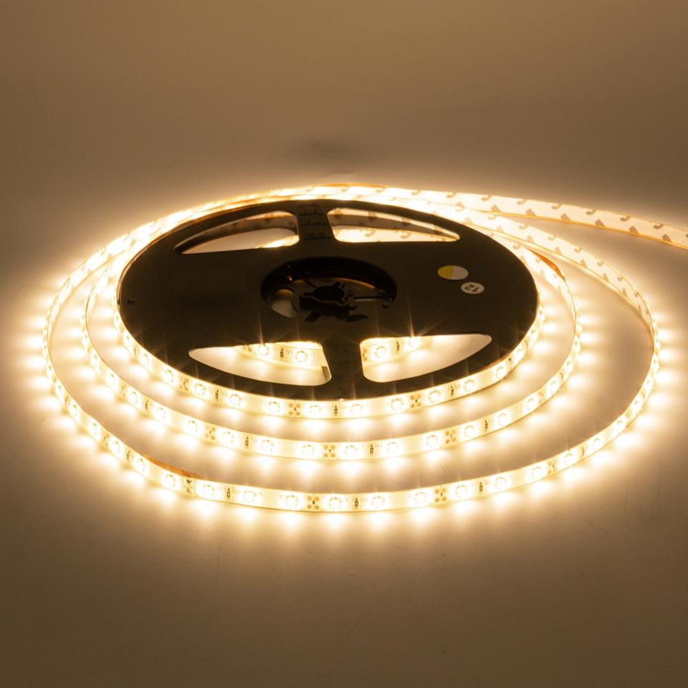 Led стрічка світлодіодна 12 В тепла біла AVT smd2835 60 LED/m IP20 (лед стрічка)