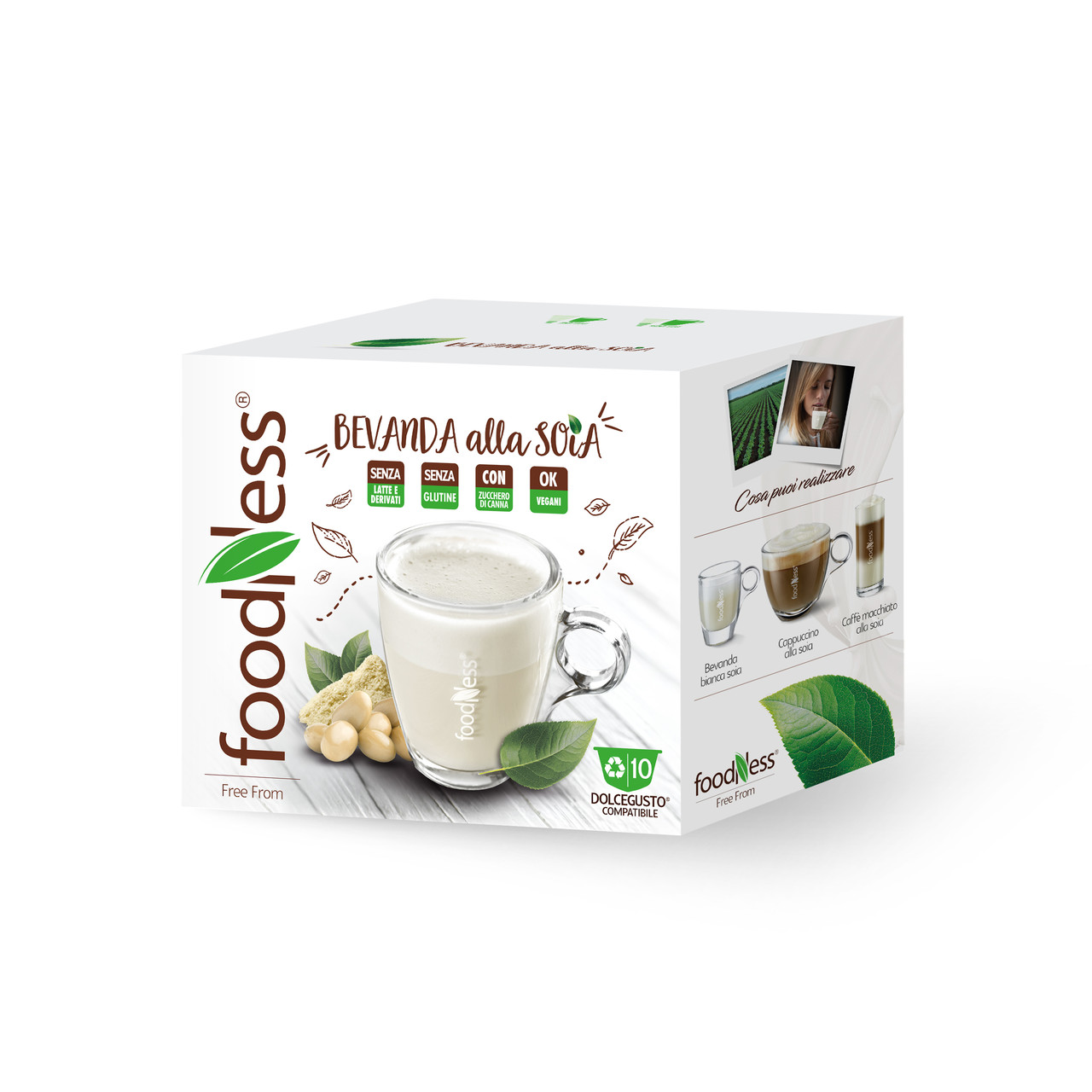 Соєвий напій в капсулах FoodNess Dolce Gusto Bevanda Alla Soia 10 шт. (Фуднес Дольче Густо), Італія