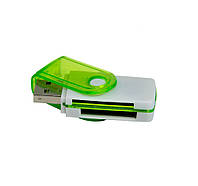 Универсальный внешний кард ридер для Микро СД (салатовый) USB 2.0 картридер для фотоаппарата 1260 (TI)