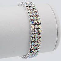 Браслет Гумка Три ряди Хамелеон Метал Колір Срібло