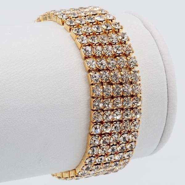 Браслет Гумка П'ять рядів Метал Колір Золото, фото 1