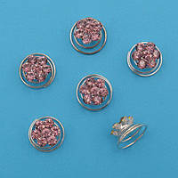 Прикраса для волосся 5 шт. тропіканка на пружинці ромашка з рожевими стразами