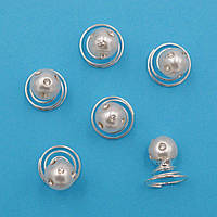 Прикраса для волосся Тропіканка 6 шт намистина з білими стразами