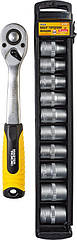 Набір насадок торцевих CRV, 1/2", 8-19 мм, тріскачка 72Т, 11 шт MASTERTOOL 78-1311