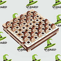 Механічна дерев'яна 3D модель Гра шашки