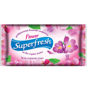 Серветки вологі Superfresh “Flover” 15 шт.