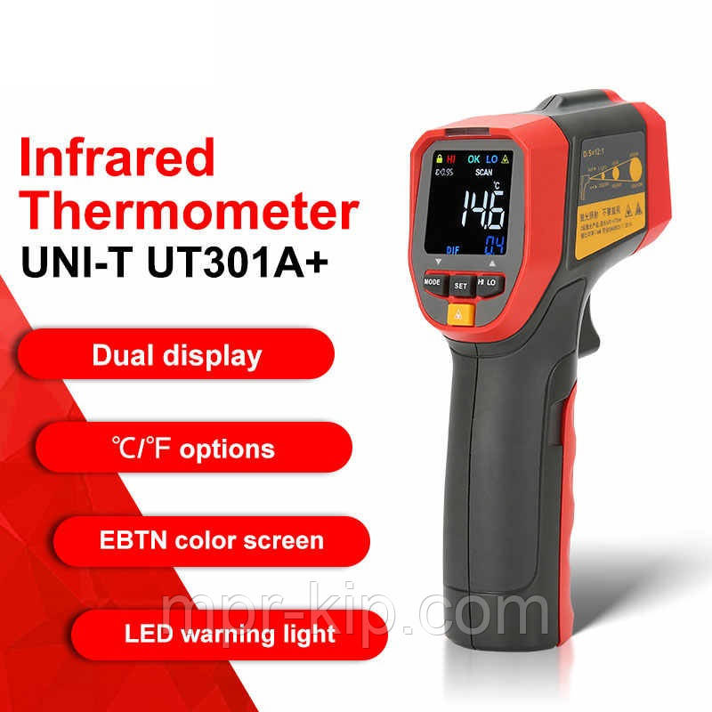 Пірометр UNI-T UT301A+ (-32 °C — 420 °C) EMS: 0,1-1.00. DS:12:1