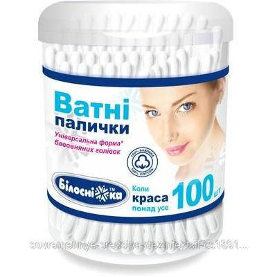 Ватні палички, 100 шт в тубусі