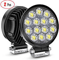 Nilight LED Pods 2Pcs 4.5Inch 42W 4200LM Круглый прожектор Off Road Lights Противотуманные фары LED