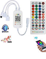 RGB Bluetooth/ИК контроллер LEDTech music 12А 144вт с микрофоном и Ик пультом (40кн) для светодиодной ленты