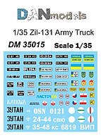 Декаль для грузовика ЗиЛ-131 бортовой (13 вариантов окраски).1/35 DANMODELS DM35015