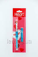 HEART Кисть Кришталева Гелева прямокутна Gel Flat №4, Бірюзова, 1 шт., фото 2