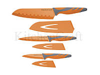 CW Набор ножей с ножнами и мягкой ручкой 3 единицы оранжевый
