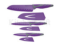 CW Набор ножей с ножнами и мягкой ручкой 3 единицы фиолетовый