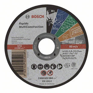 Круг відрізний Bosch (2608602384) Rapido Multi Construction 115 x 1 мм