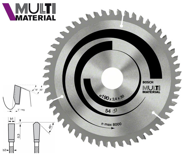 Пиляльний диск Bosch MULTImaterial 210 мм 54 зуб.