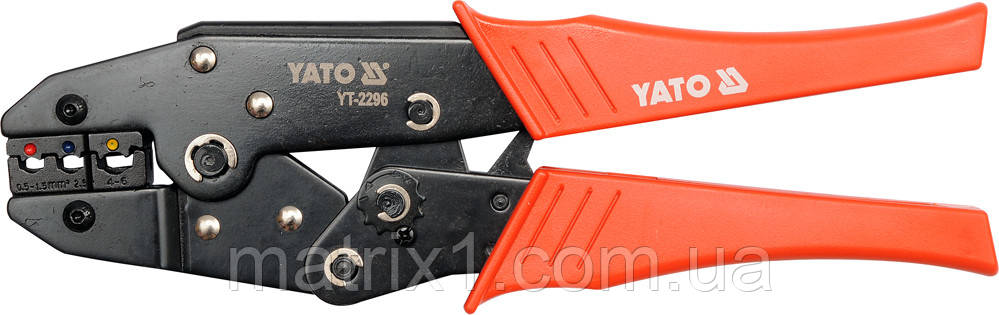 Кліщі для опресування ізольованих роз'ємів 0,5-6 мм2 YATO 230 мм YT-2296, фото 1