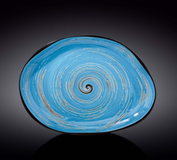 Блюдо камінь Wilmax SPIRAL BLUE 33х24, 5