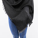 Теплий вовняний шарф 190х70см Чорний, фото 4