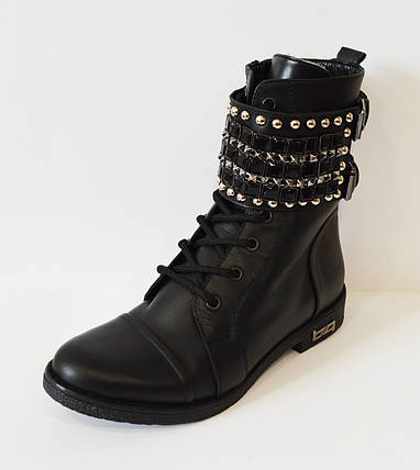 Черевики високі з пряжками Aquamarine 933-12 36 Чорні шкіра, фото 1