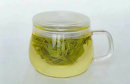 Скляна чашка для заварювання Беллі з ситом і кришкою прозора для чаю термостійка 300 мл, фото 2