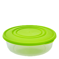 Контейнер для харчових продуктів Алеана круглий 1.7л, прозорий/оливковий (167035)
