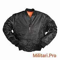 Куртка бомбер (літна) MA-1 чорний, Mil-Tec. Розміри: М;L; XL; XXL; XXXL. Німеччина. Art. Nr:10403002