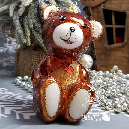 Ведмедик плюшевий коричневий глянець Irena, фото 1