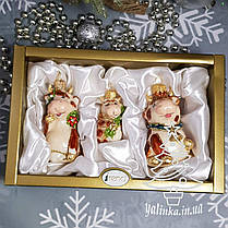 Корова з дзвіночком з квіткою і маленька (3шт) набір іграшок Irena, фото 3