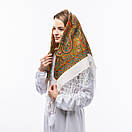 Українська хустка з тороками 90х90см Біла, фото 2