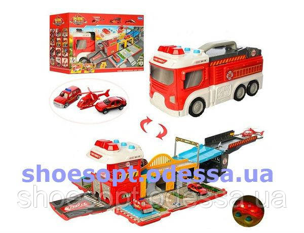 Гараж Пожежна станція Машина, світло, звук, фото 1