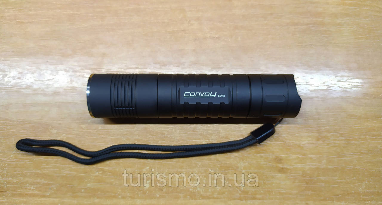 Ліхтар Convoy S21A, діод Luminus SST-40 6500K, новий драйвер 12 груп з термоконтролем 6000mA, 2300Lm, сірий.