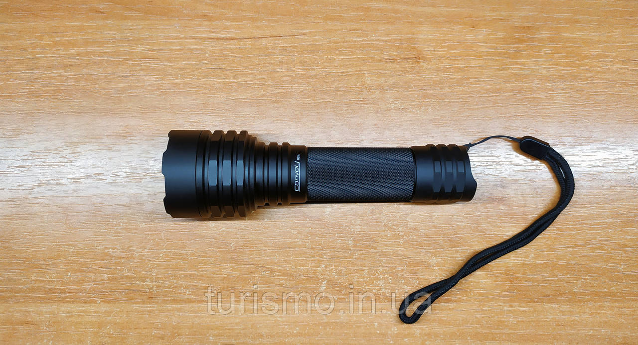 Далекобійний ліхтар Convoy M21A Luminus SST-40 5000K новий драйвер 12 груп з термоконтролем, чорний корпус