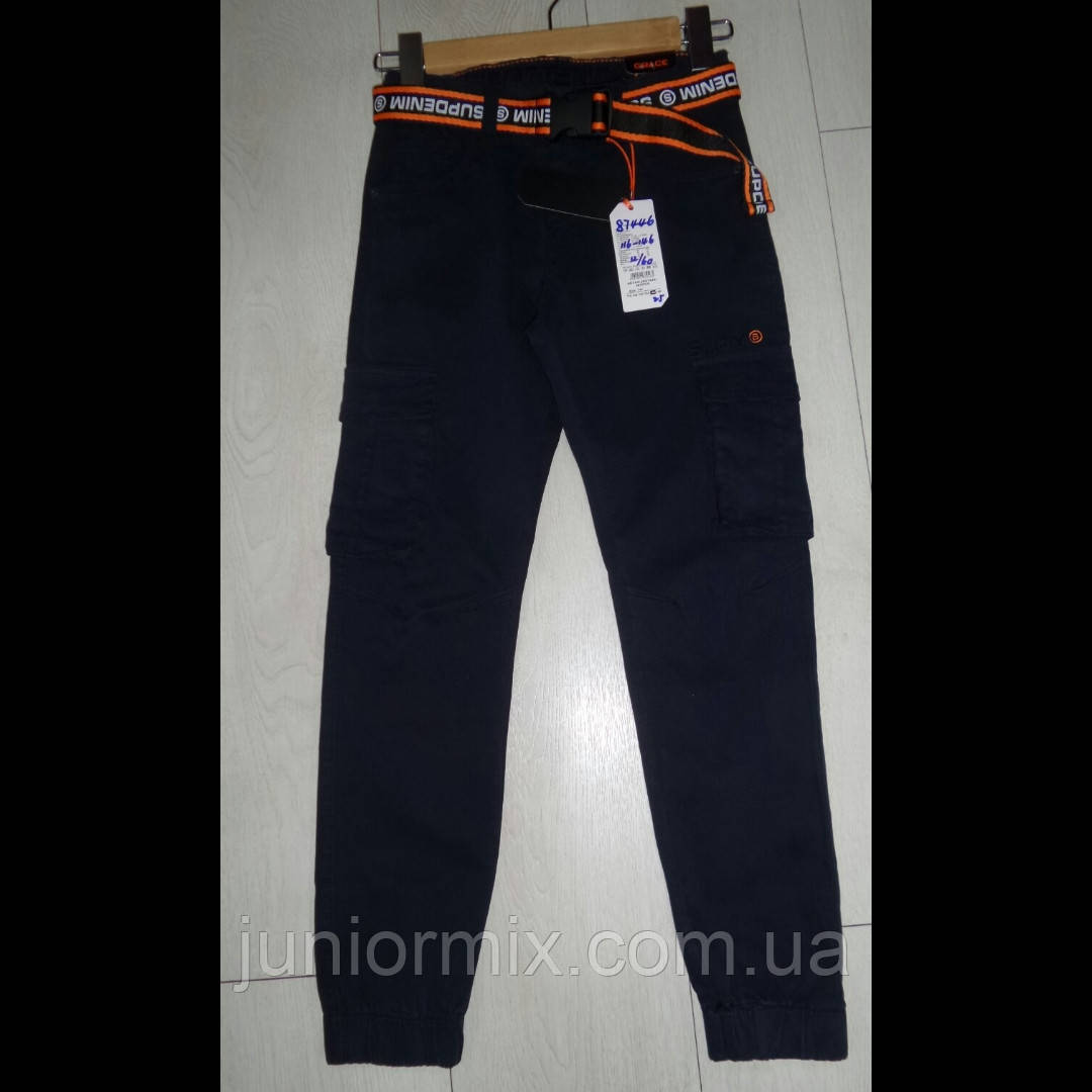 Оптом дитячі котонові штани на манжеті для хлопчика GRACE 116-146 см.