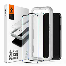 Захисне скло Spigen для iPhone 12 Pro Max Glas.tR AlignMaster (2 шт), Black
