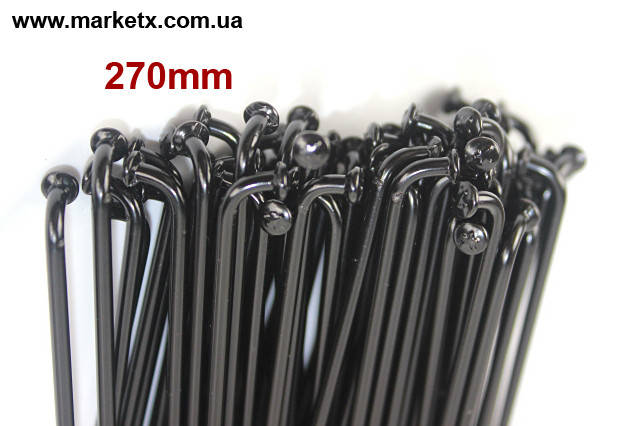270мм 14G 2 мм спиця велосипедна сталева високої міцності в комплекті з ніпелем, фото 2