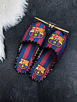 Фетровые мужские тапки ручной работы «FCB» Barcelona (Барселона) размеры 40-45 (VD-605)