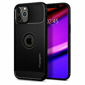 Чохол Spigen для iPhone 12 Pro Max Rugged Armor, Black