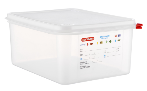 Контейнер з кришкою прямокутна GN 1/2 32.5х26.5х20см/12500мл з поліпропілену Araven, фото 1